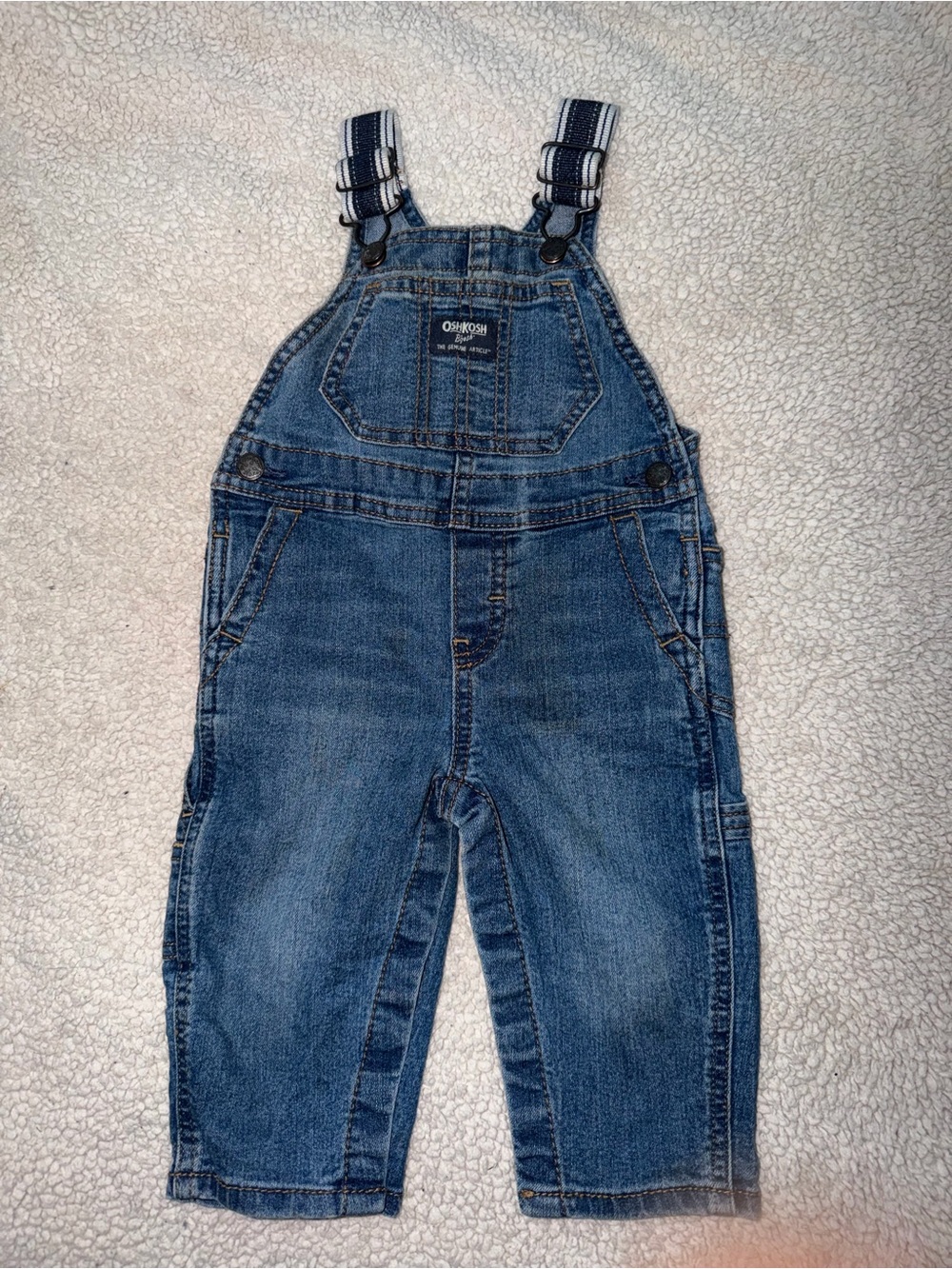 OshKosh B'gosh Striped-strap Denim Overalls - Blue